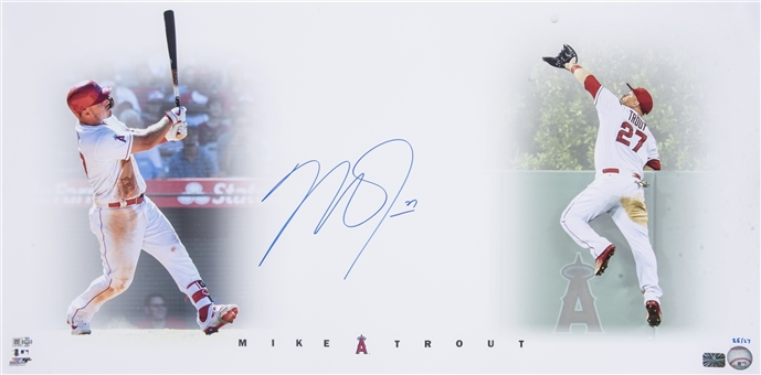 Mike Trout Signed Panoramic Photo - LE 25/27 (MLB Authenticated)